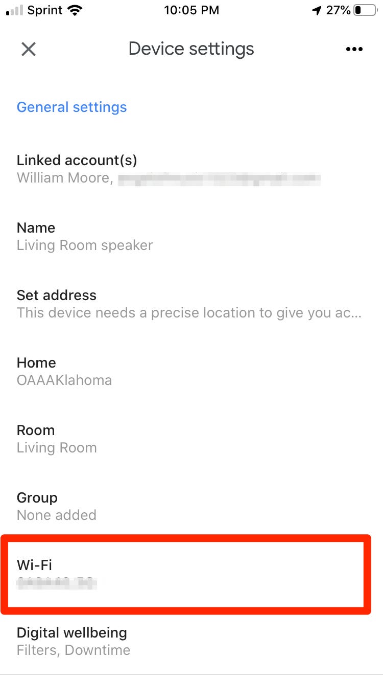 how to change wifi for google home