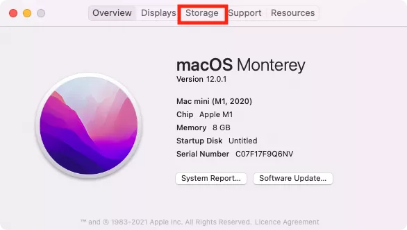 how to check storage on macbook air