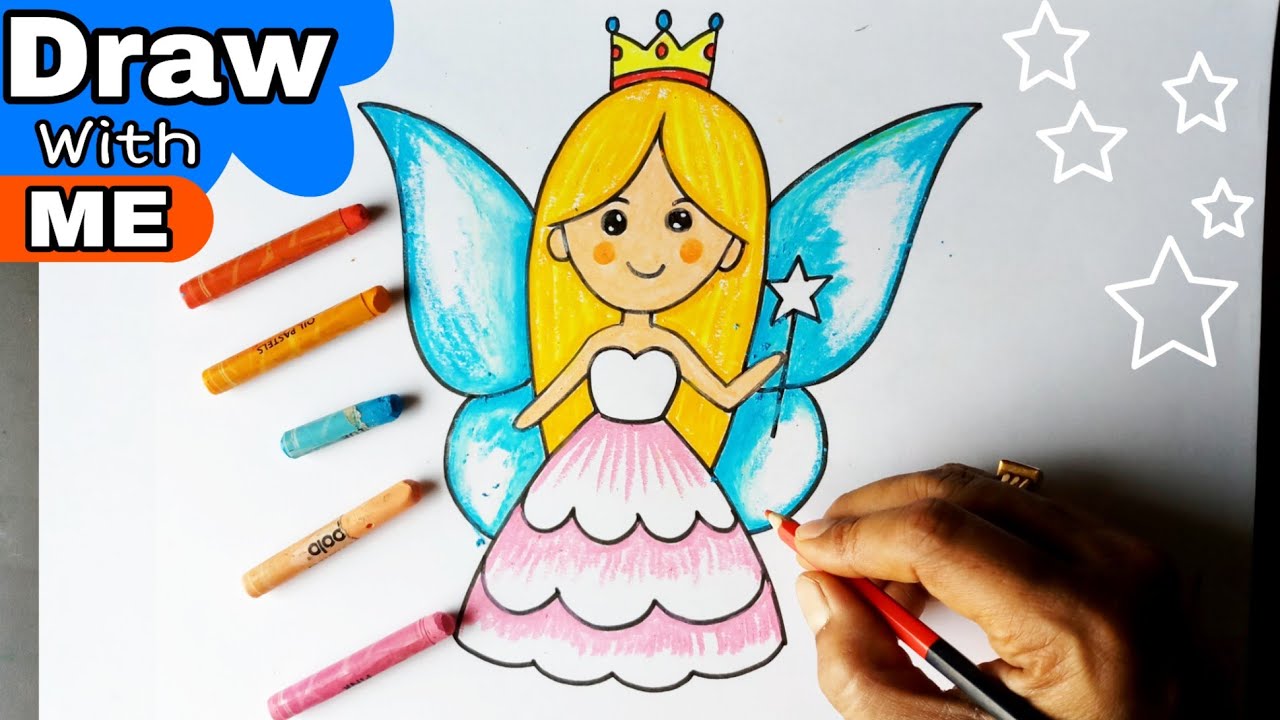 how to draw a fairy easy