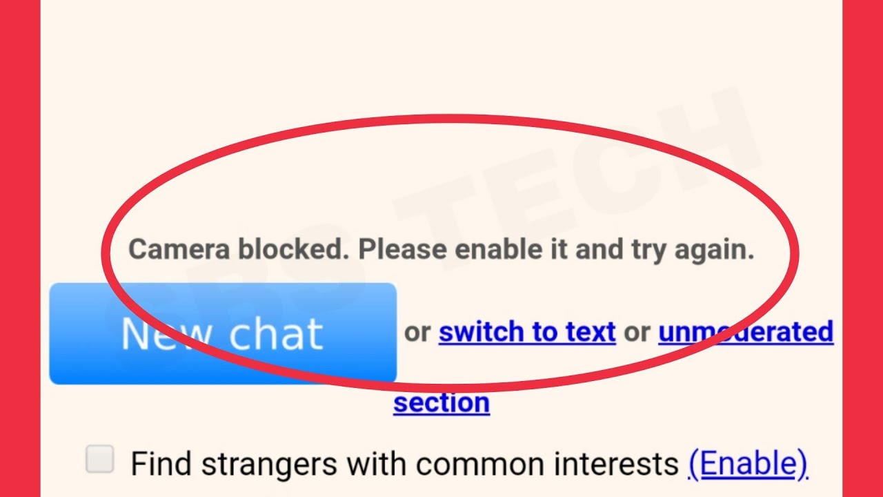 how to enable camera in omegle