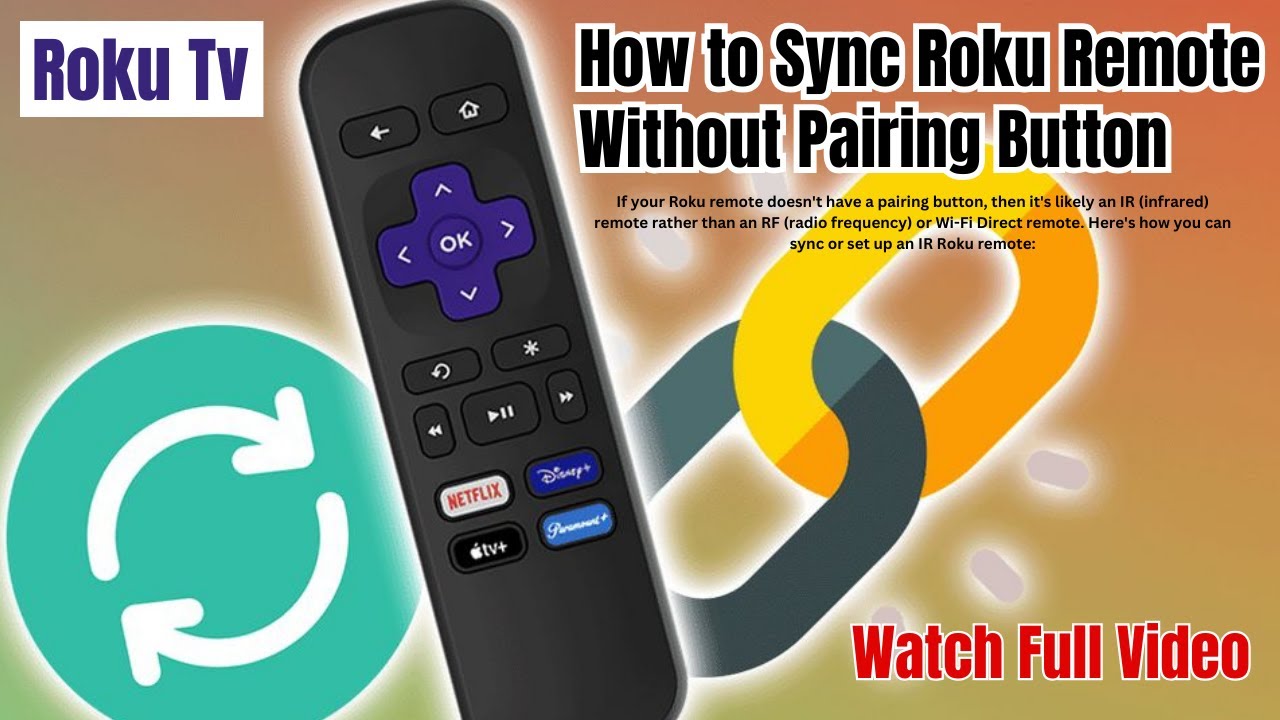 how to pair roku remote to tv without pairing button