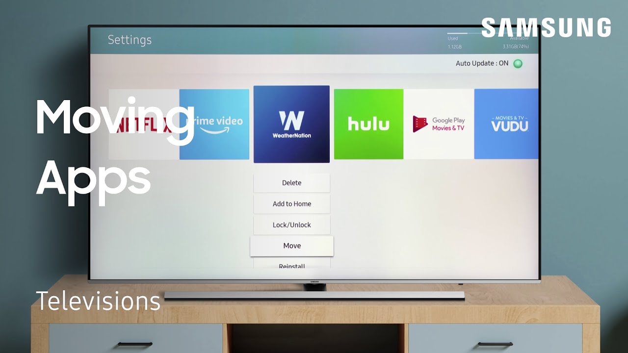 how to reorder apps on samsung tv