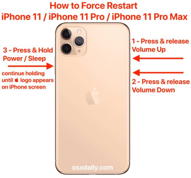 how to restart iphone 11 when frozen