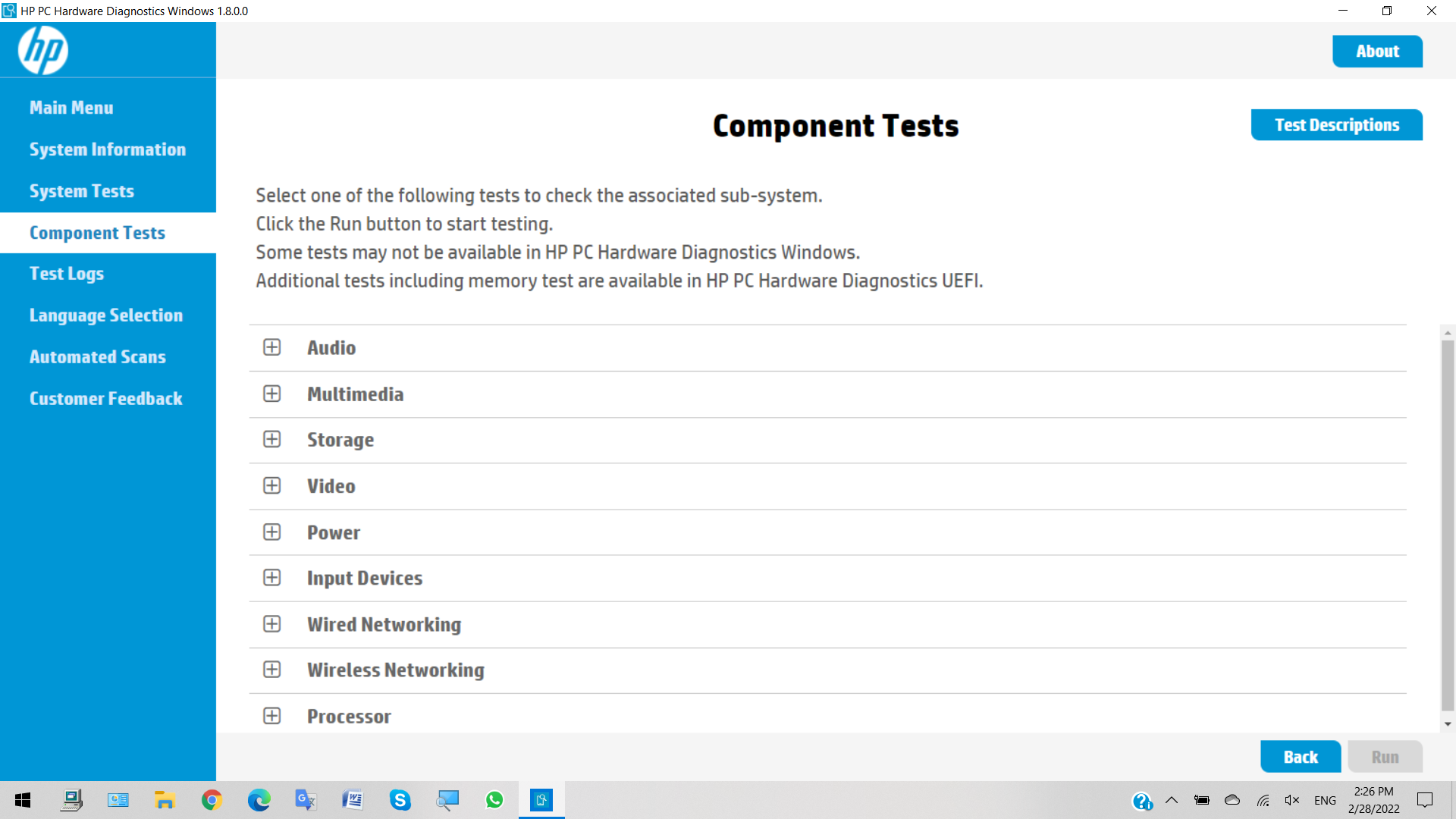 hp pc hardware diagnostics