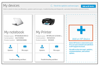 hp support serial number