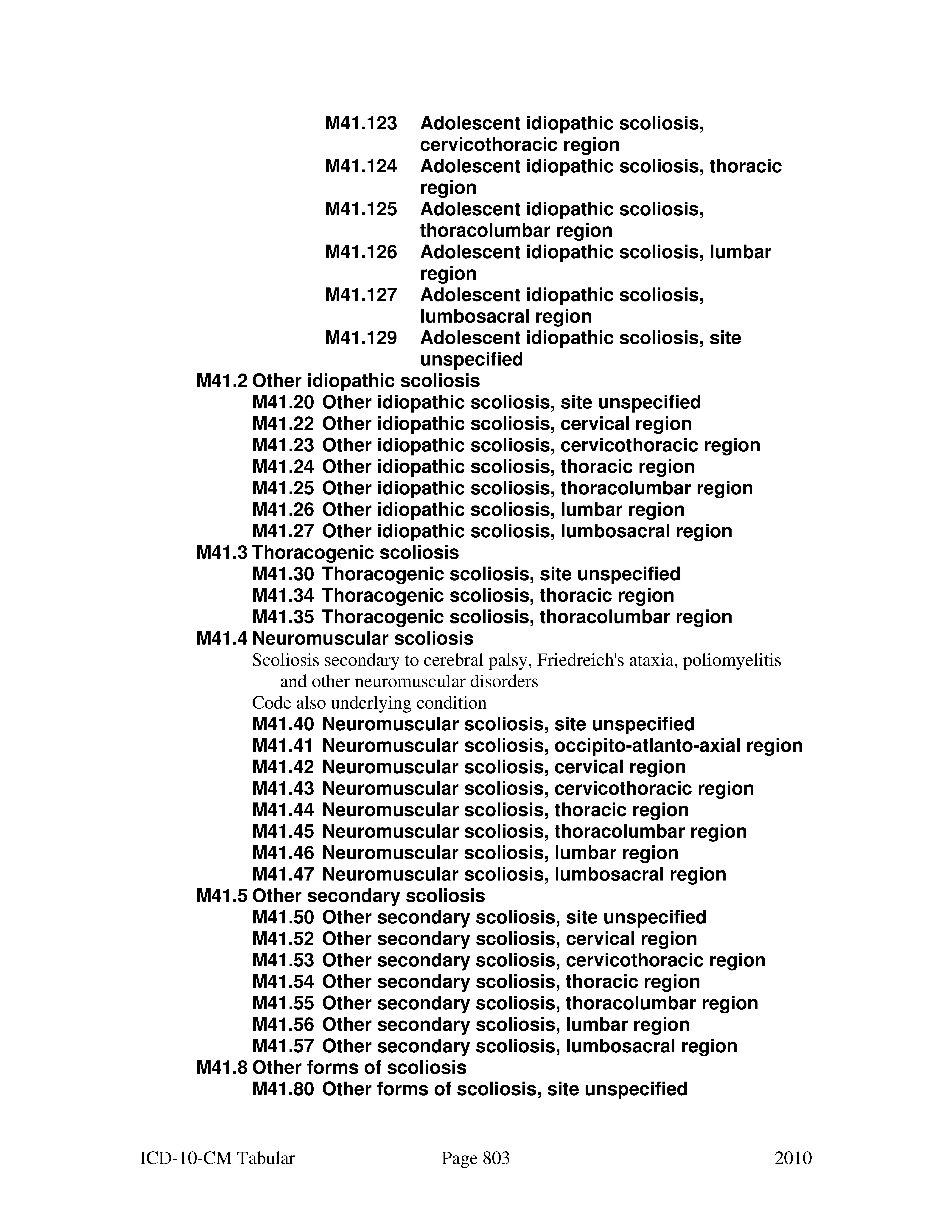 icd code for scoliosis