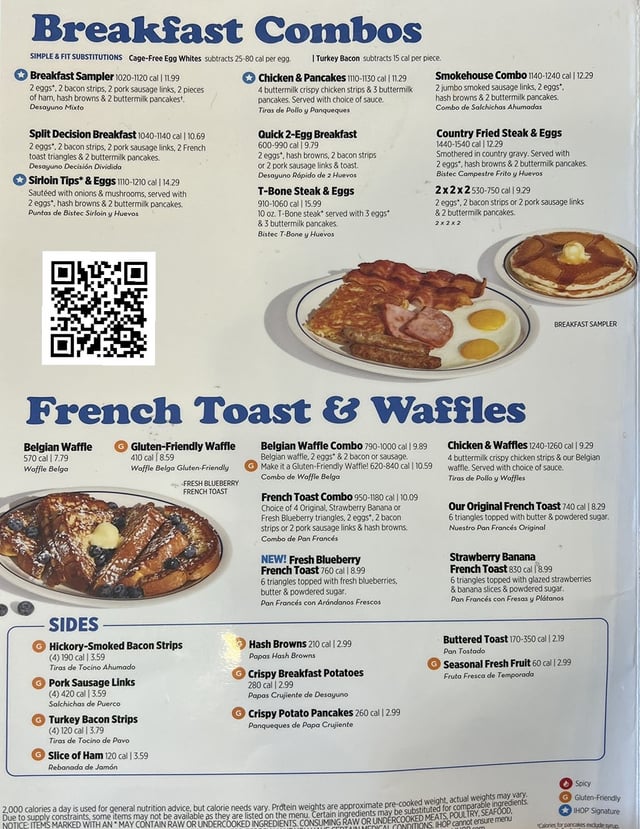 ihop restaurant menu prices