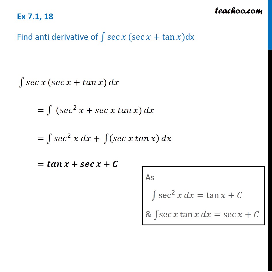 integral of secx