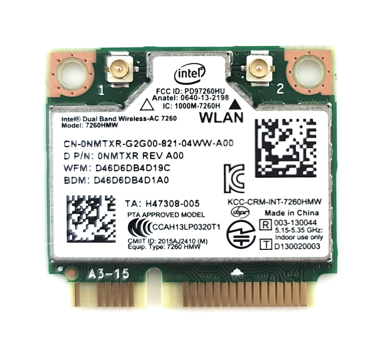 intel dual band wireless ac 7260 specs