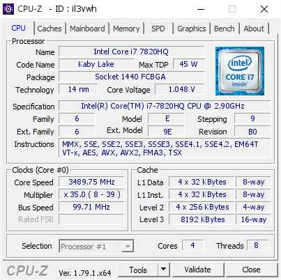 intel i7 7820hq