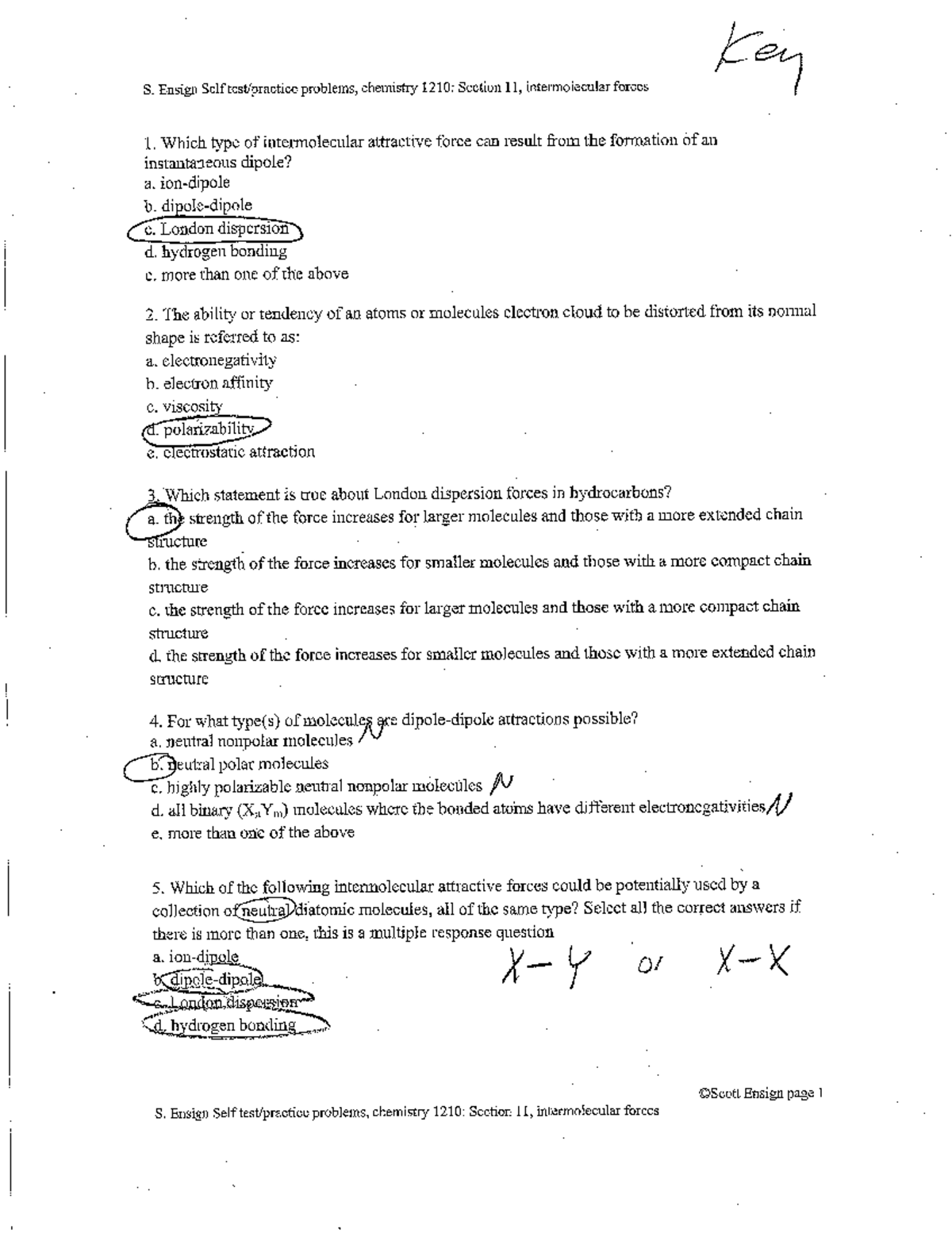 intermolecular forces quiz