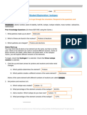 isotopes gizmo answer key