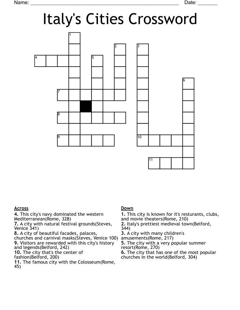 italian port city daily themed crossword