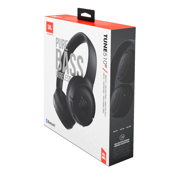 jbl tune 510bt wireless on-ear bluetooth headphones - black