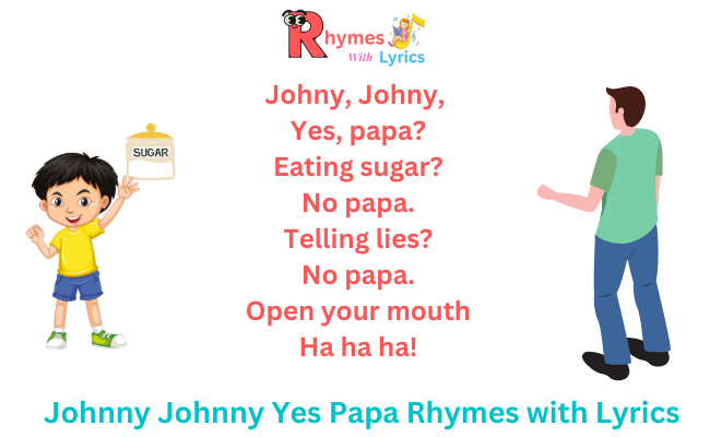 johny johny yes papa eating sugar no papa papa