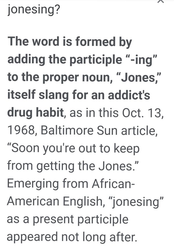 jonesing meaning