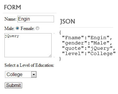 jquery serialize form to json