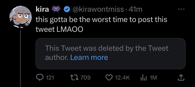 kirawontmiss deleted tweet