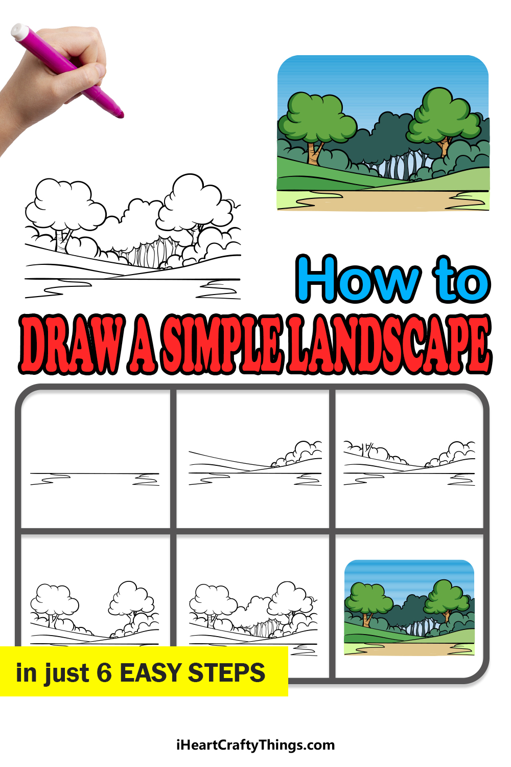 landscape step by step drawing