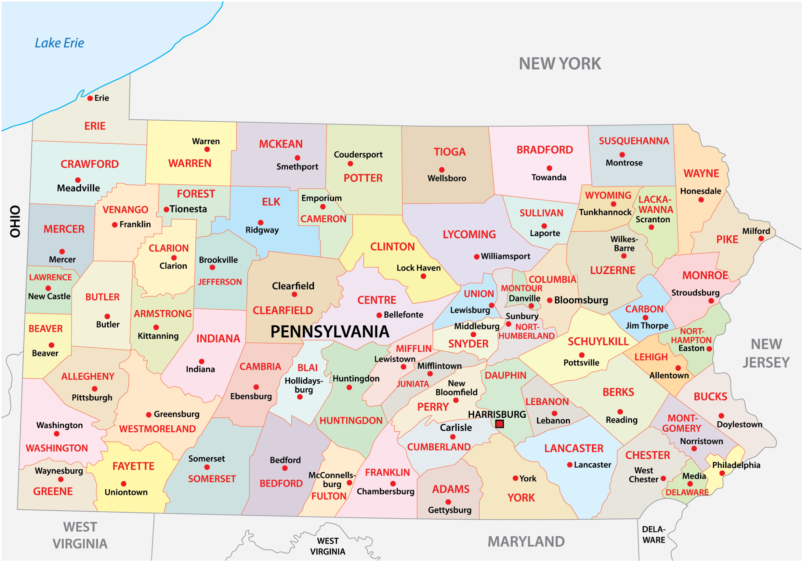 largest counties in pennsylvania