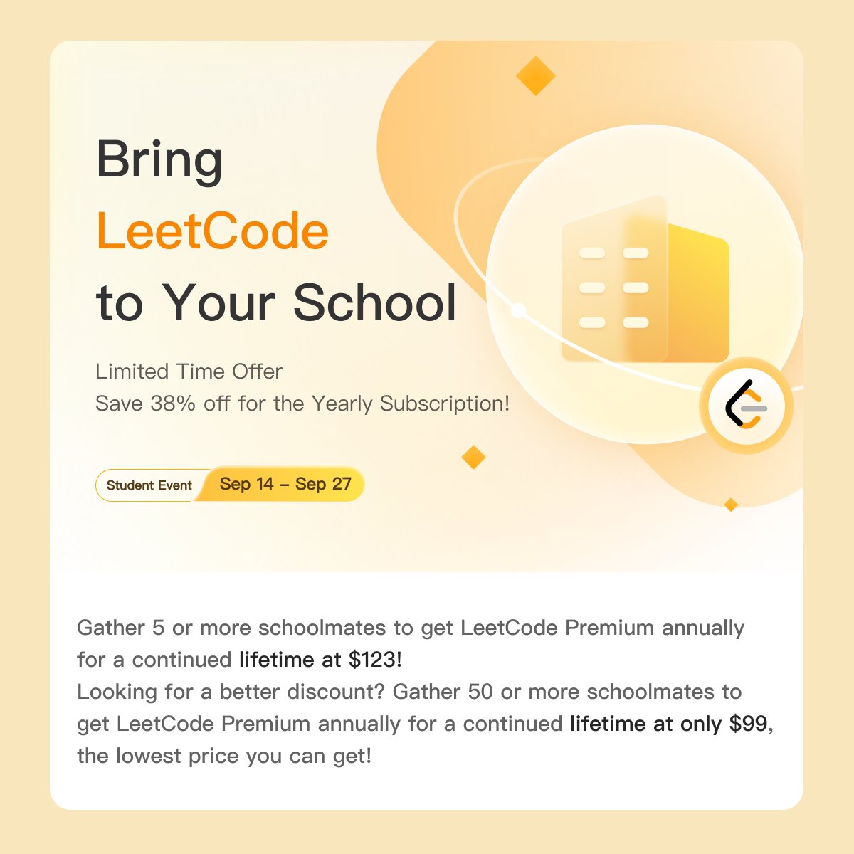 leetcode premium student discount