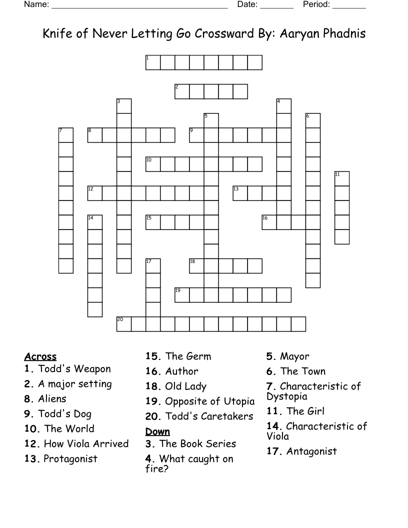 letting go crossword clue