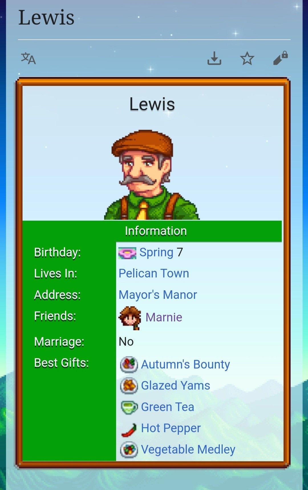 lewis stardew valley gifts