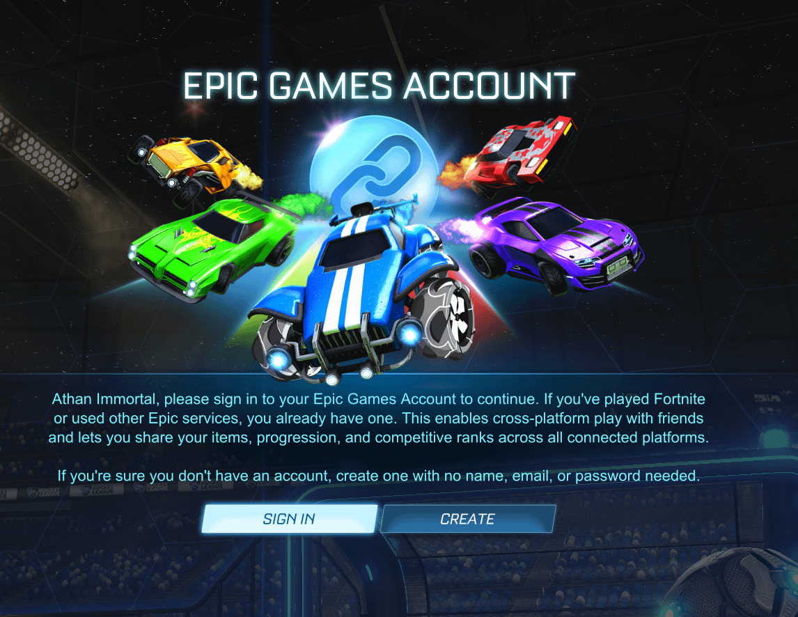 link steam rocket league to epic games