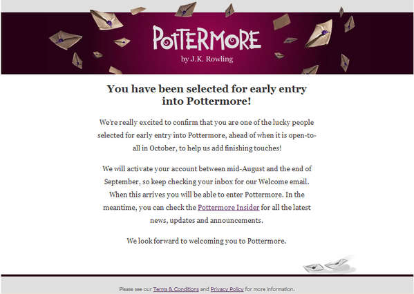 links mail pottermore click