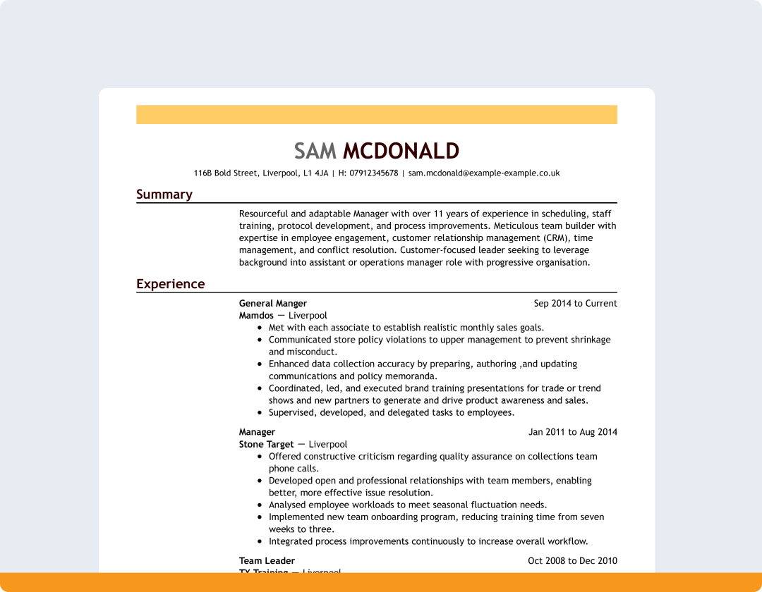 livecareer cv