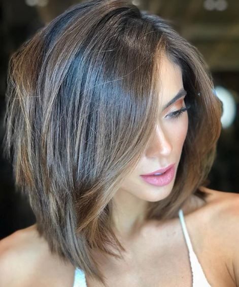 lob haircut with layers