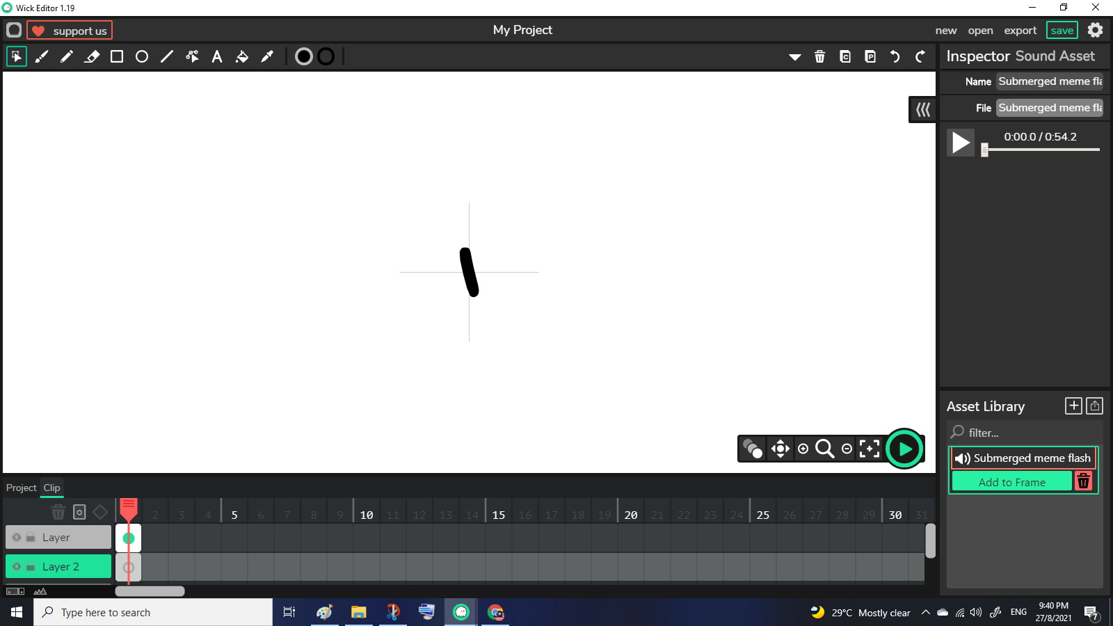 loop audio in wick editor