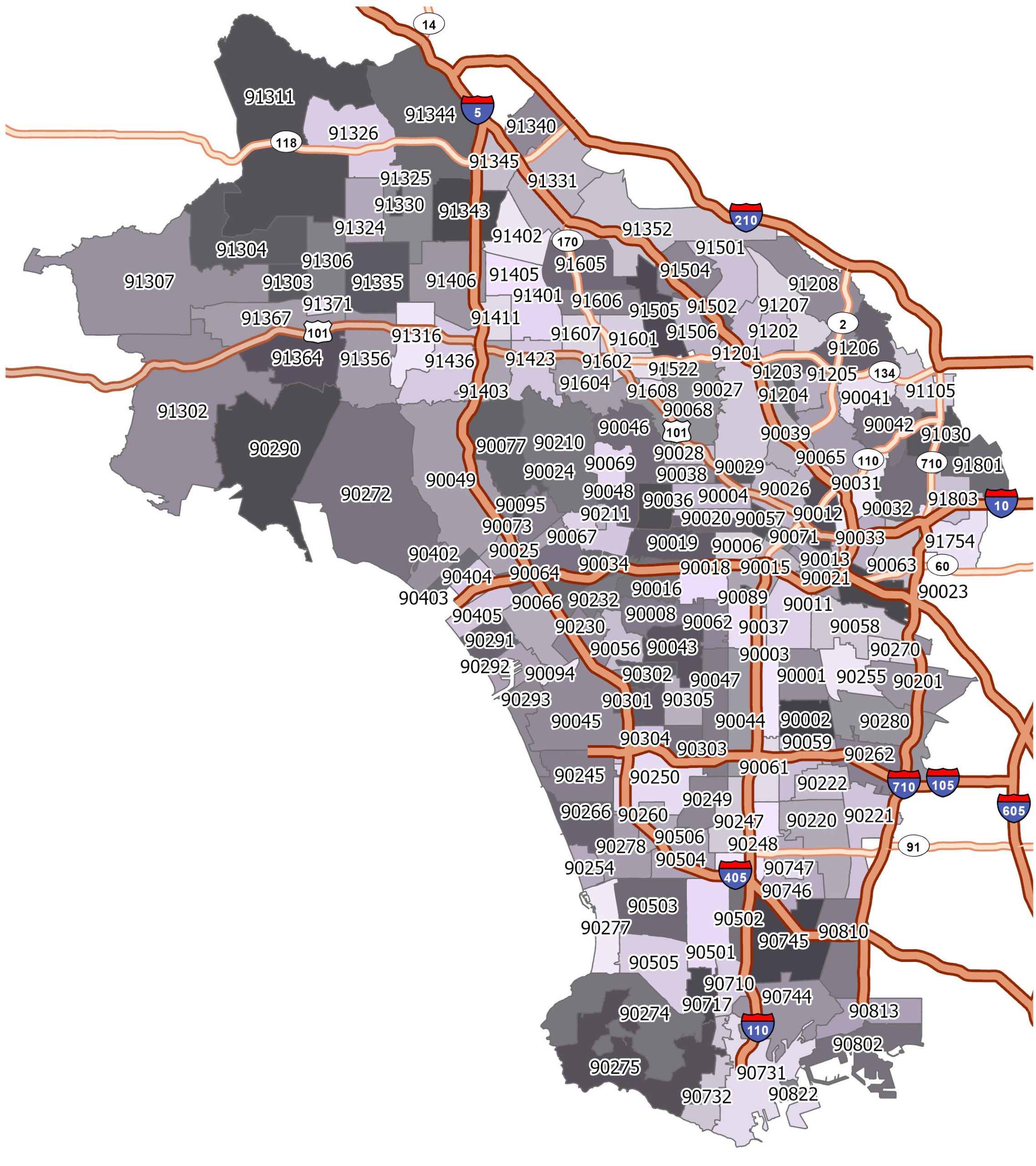 los angeles county zip codes