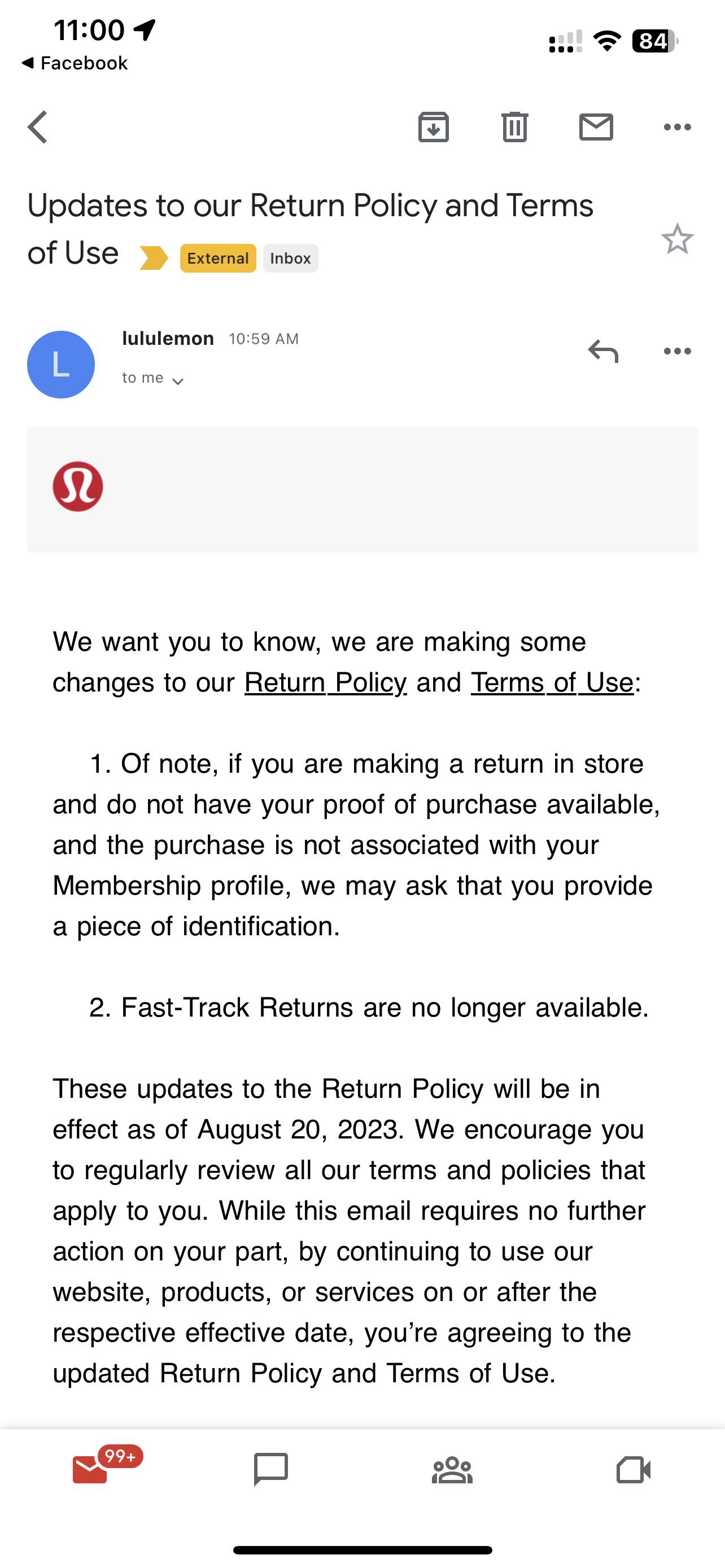 lululemon returns