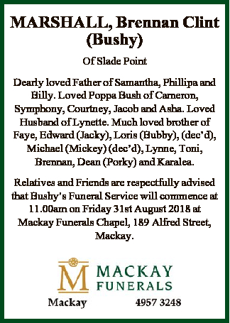 mackay funeral notices today