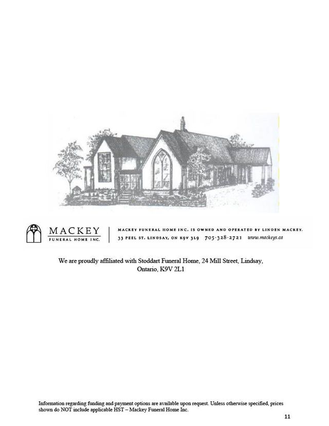 mackey funeral home lindsay ontario