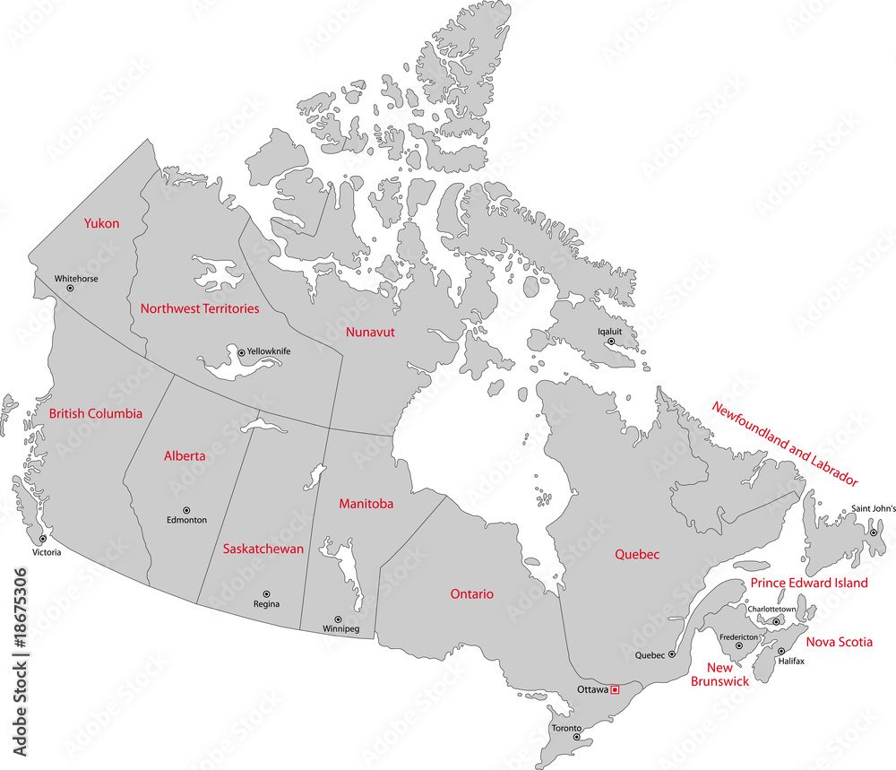 map of canada and capital cities