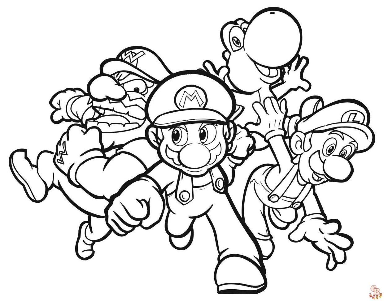 mario colouring pages