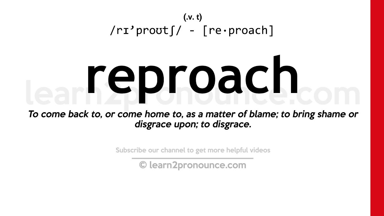 meaning of reproach in the bible