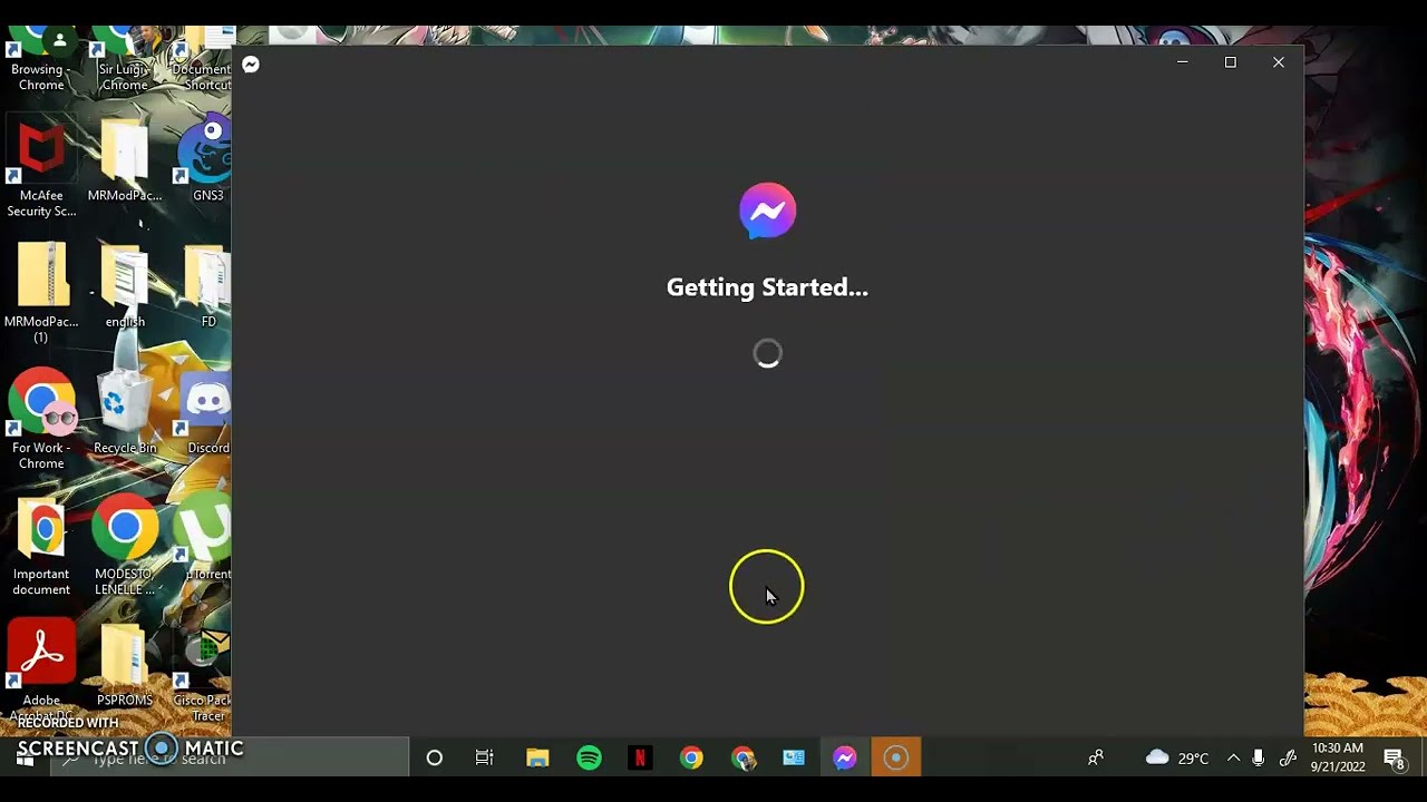 messenger getting started stuck mac