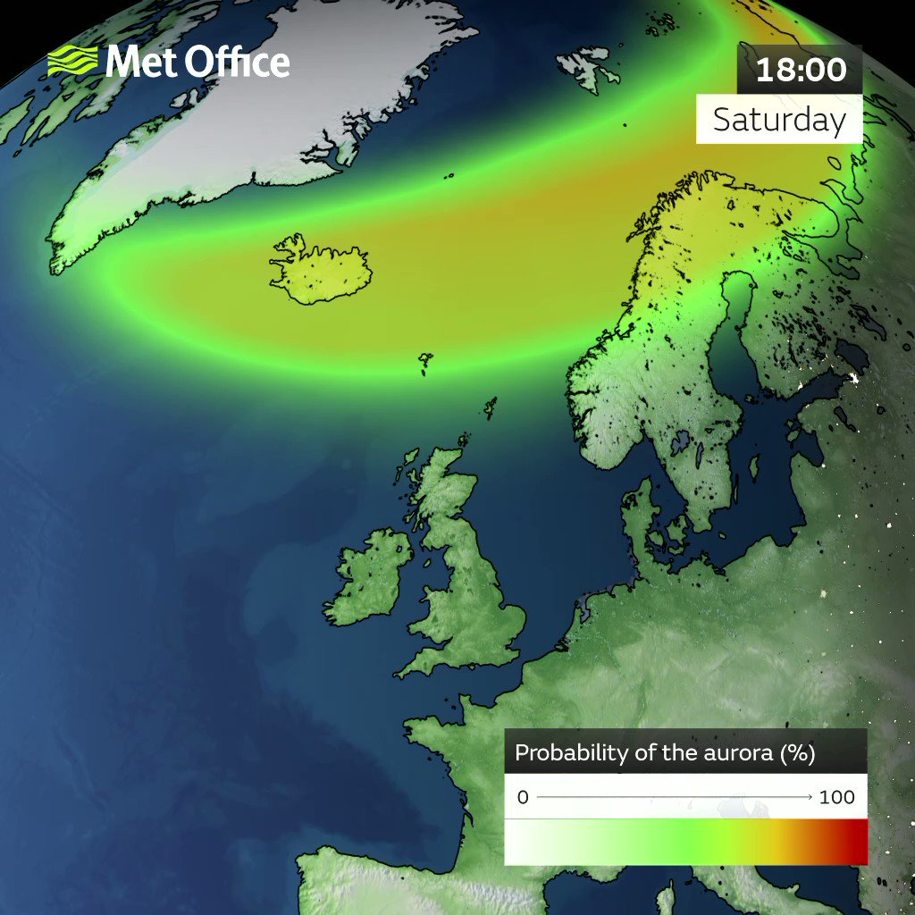 met office northern lights map