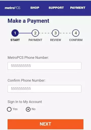 metropcs.com pay phone bill