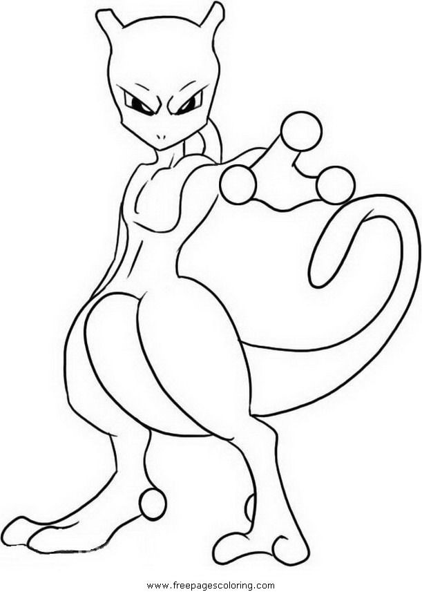 mewtwo coloring page printable