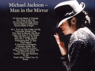 michael jackson - man in the mirror letra en español