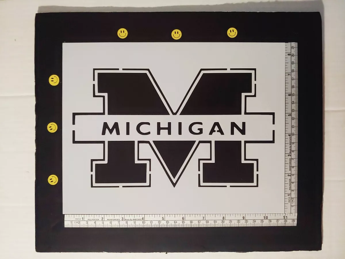 michigan block m stencil