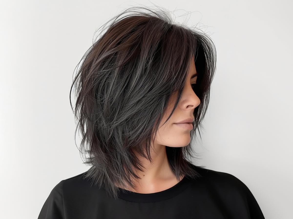 mid length layered cut