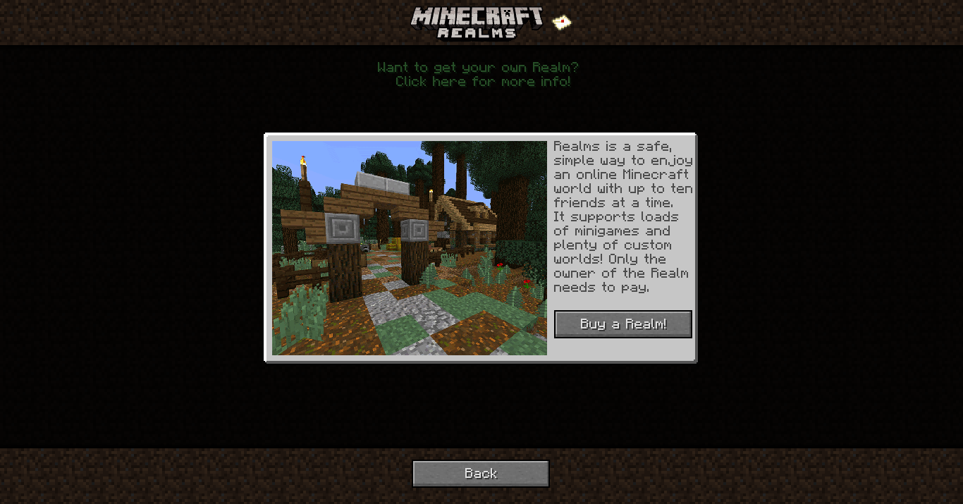 minecraft free trial realms