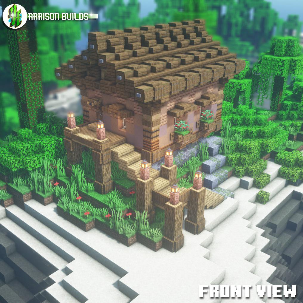 minecraft jungle wood house