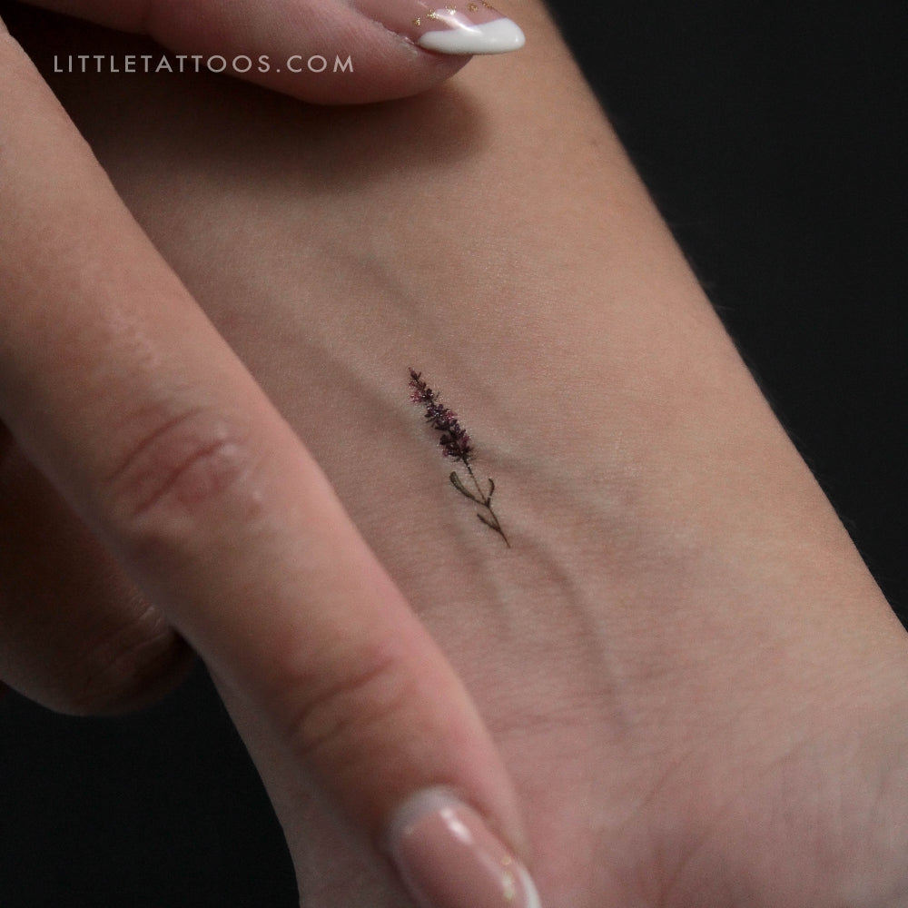 minimalist lavender tattoo