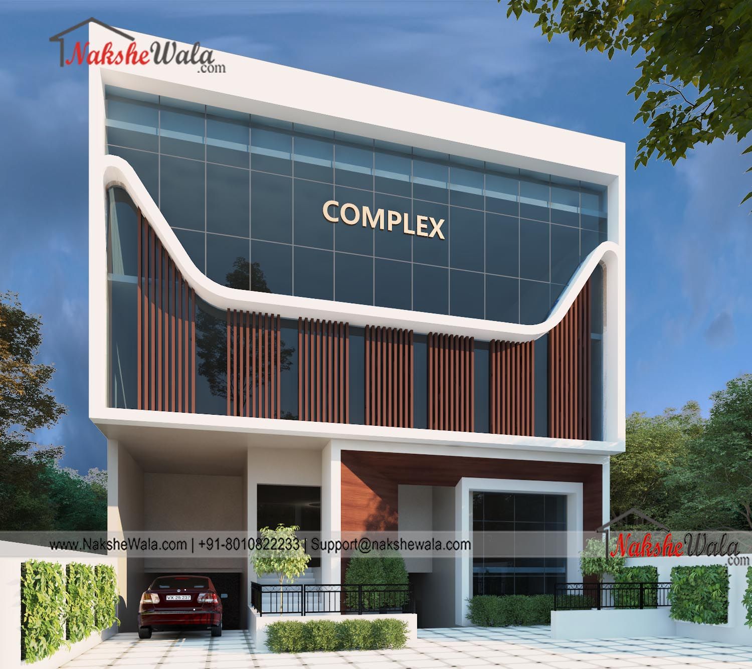 modern commercial building front elevation